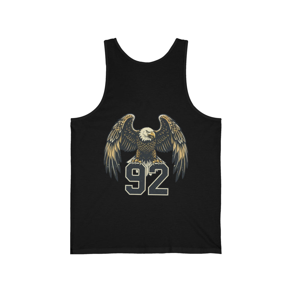 Eagle Graphic Tank Top — Vintage Bald Eagle with '92 Number