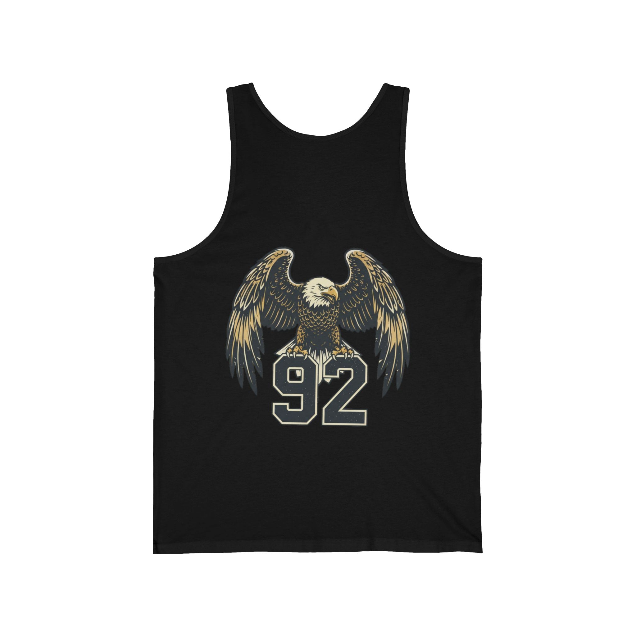 Eagle Graphic Tank Top — Vintage Bald Eagle with '92 Number