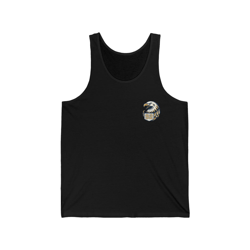 Eagle Graphic Tank Top — Vintage Bald Eagle with '92 Number