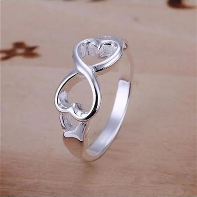 925 Sterling silver lady women Valentine's Day gift creative ring necklace stud earrings fashion jewelry set wedding party nice