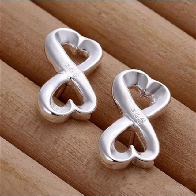 925 Sterling silver lady women Valentine's Day gift creative ring necklace stud earrings fashion jewelry set wedding party nice